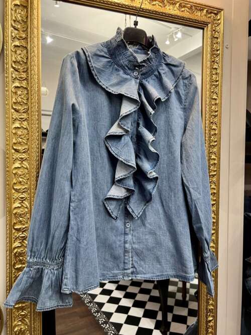 Camicia in Jeans con Rouches