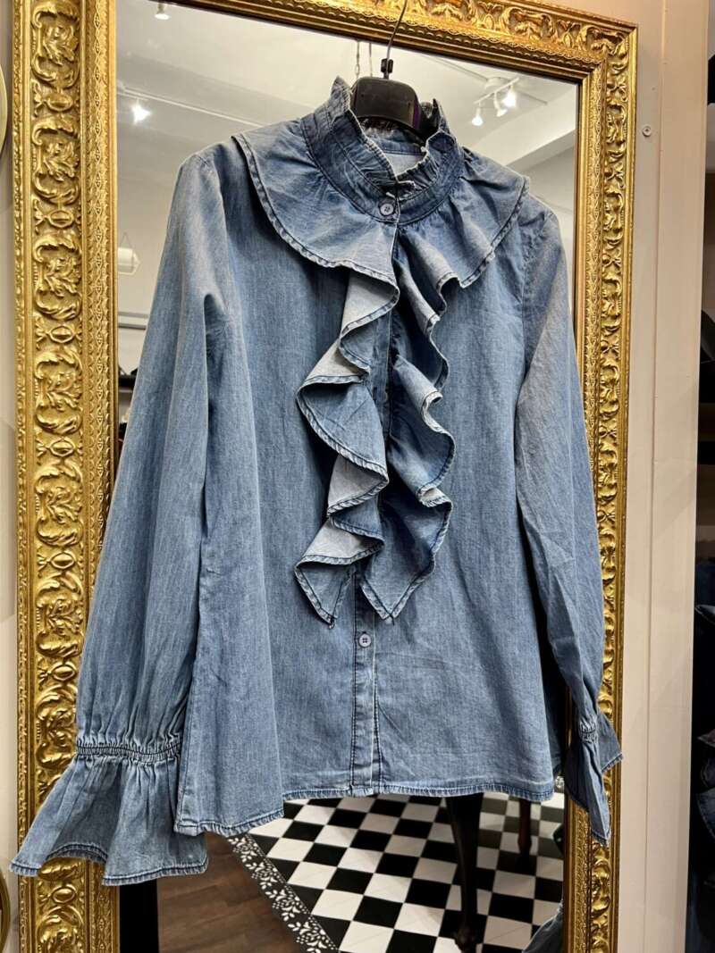 Camicia in Jeans con Rouches