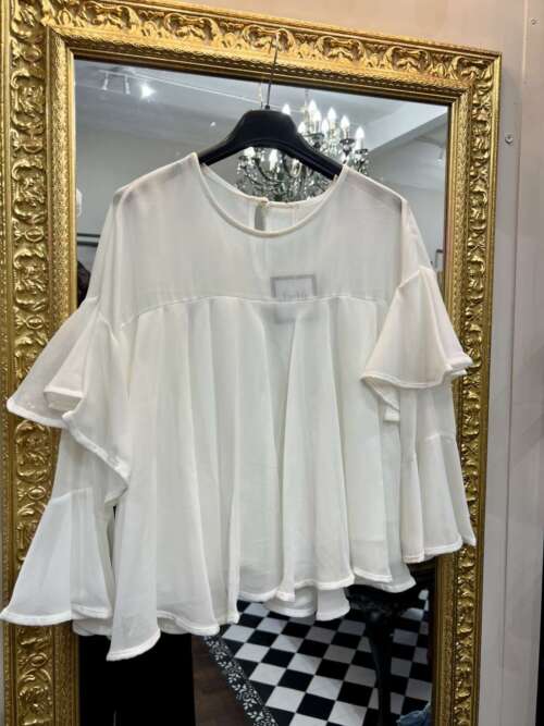 Blusa con volant Bianca