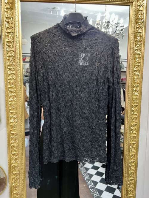 Maglia in pizzo Nera