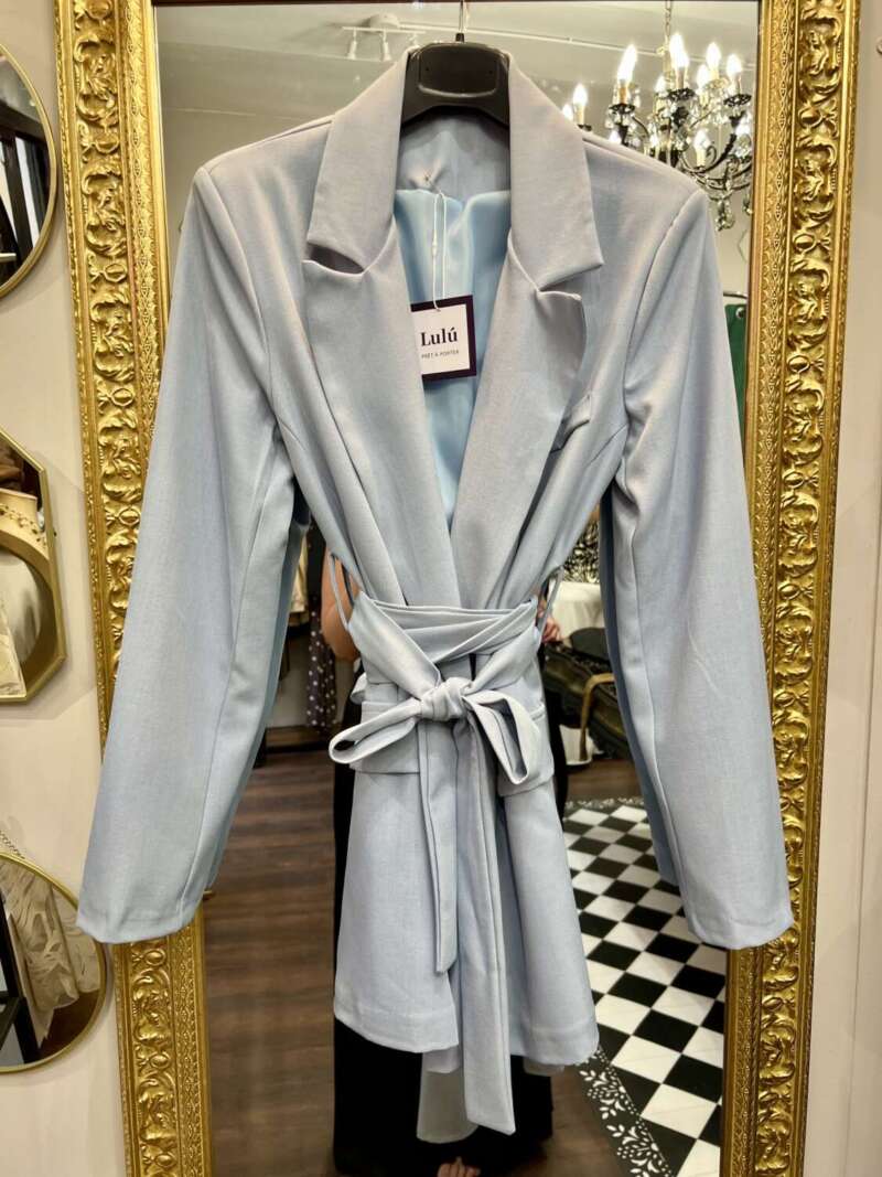 Tailleur con cintura Celeste - immagine 2