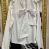 Camicia in cotone con fiocco Bianca