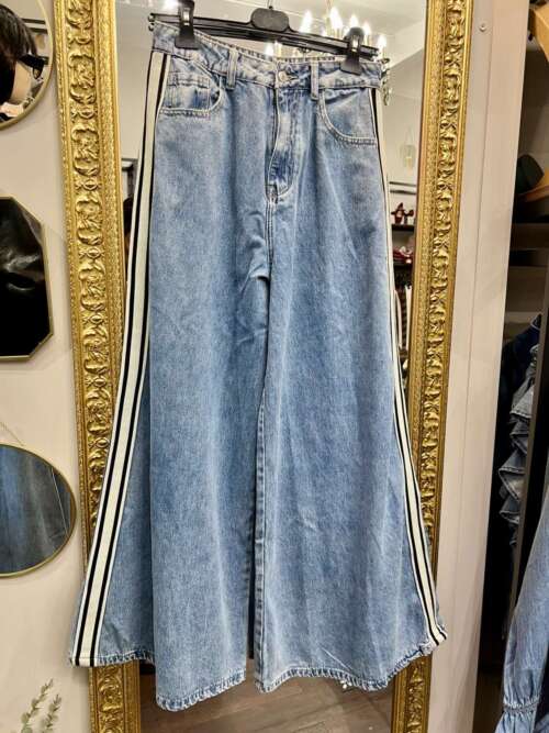Jeans super Palazzo con strisce