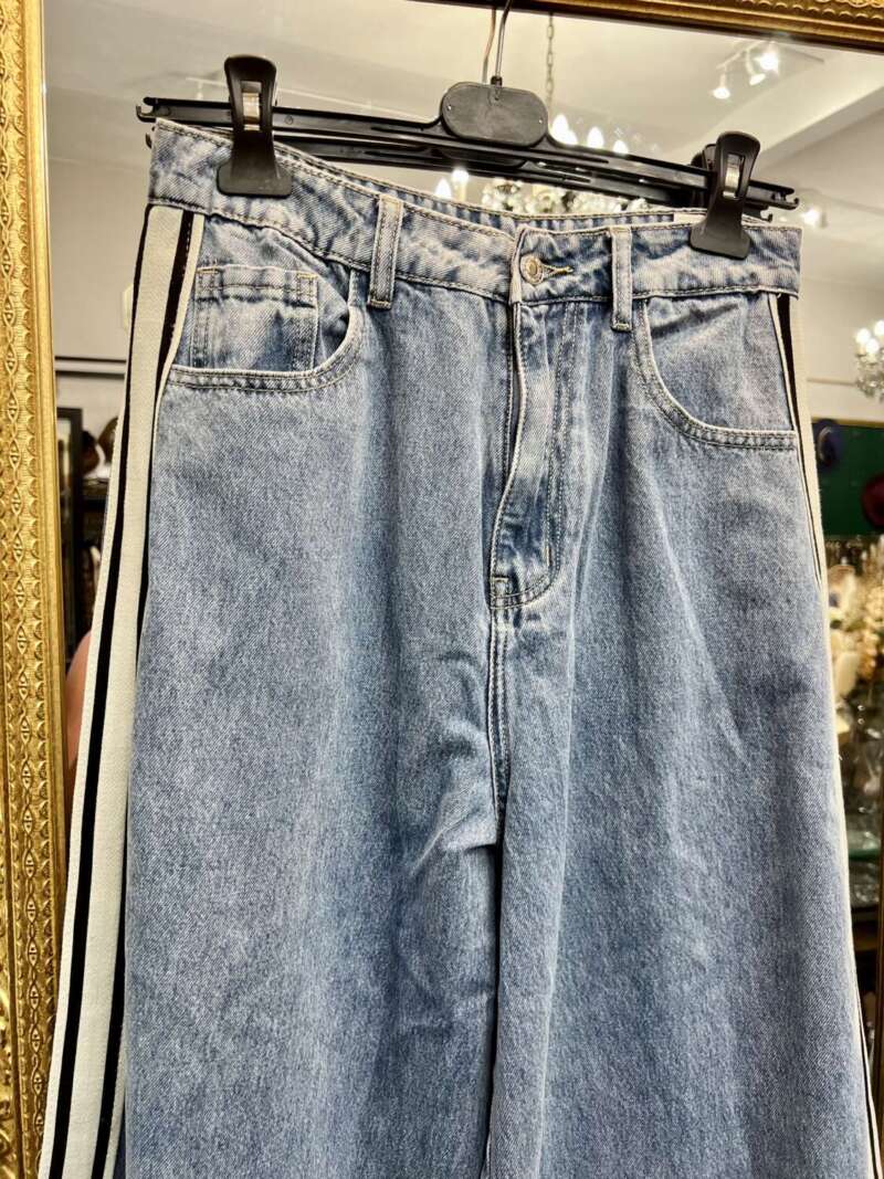 Jeans super Palazzo con strisce - immagine 2