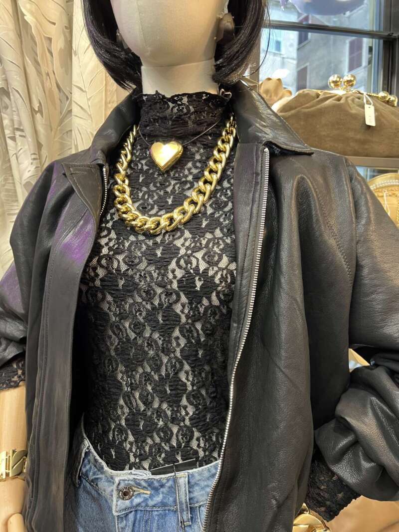 Maglia in pizzo Nera - immagine 2