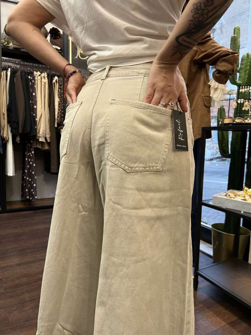 Jeans super Palazzo Beige - immagine 5