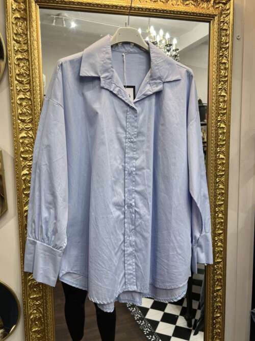 Camicia in cotone Oversize Celeste