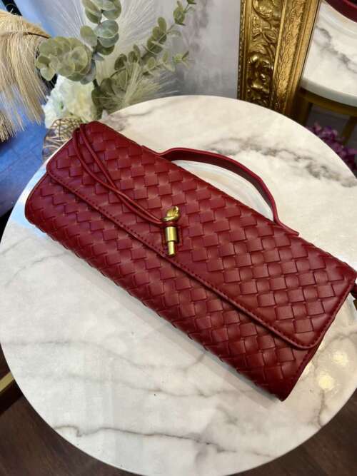 Clutch Intrecciata Bordeaux