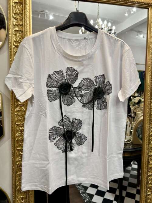 Tshirt Fiori Bianca