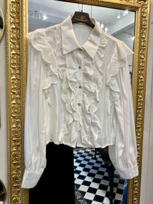 Camicia Rouches Bianca