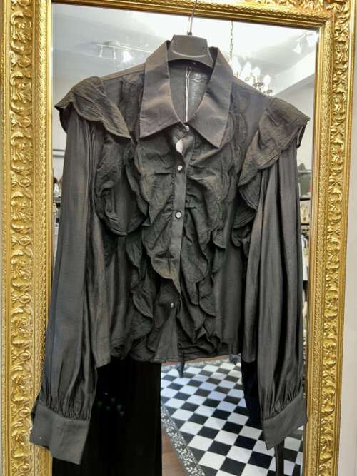 Camicia Rouches Nera