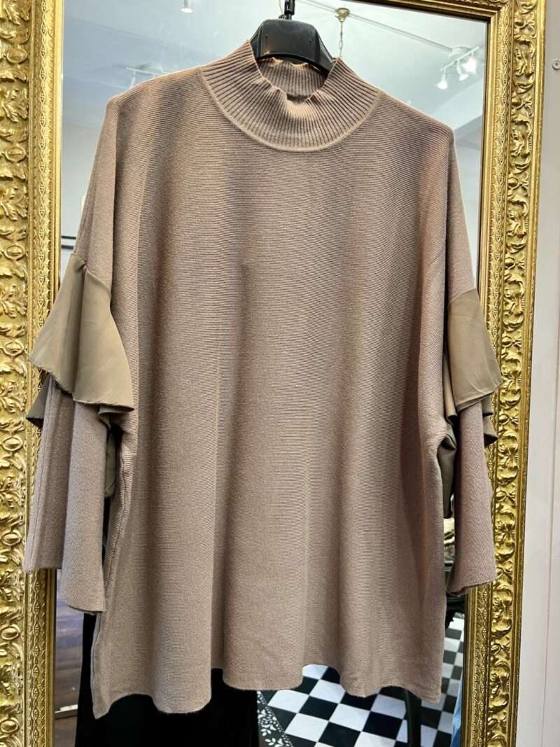 Coordinato in maglia con Rouches Fango - immagine 2
