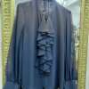 Camicia in Chiffon con Rouches Blu