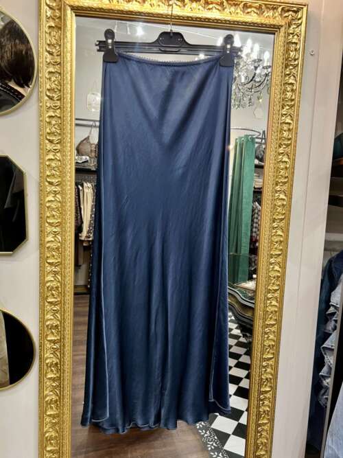 Gonna in Satin Blu