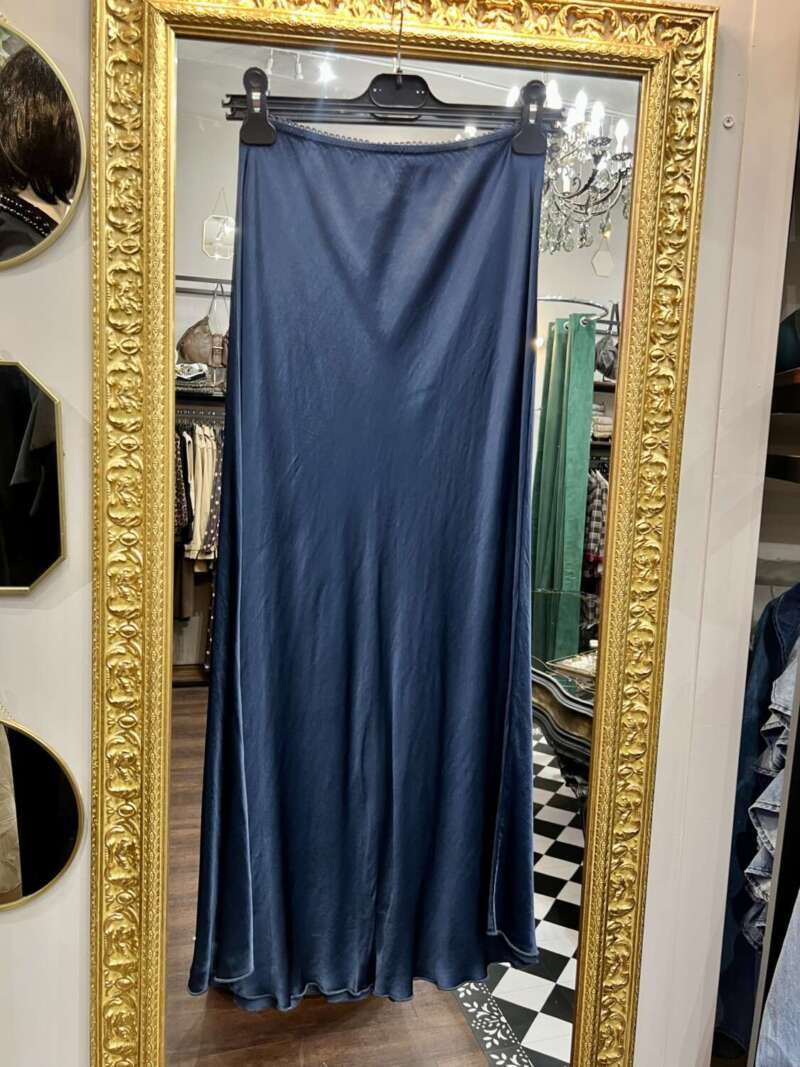 Gonna in Satin Blu