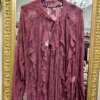 Blusa in Pizzo con Rouches Bordeaux