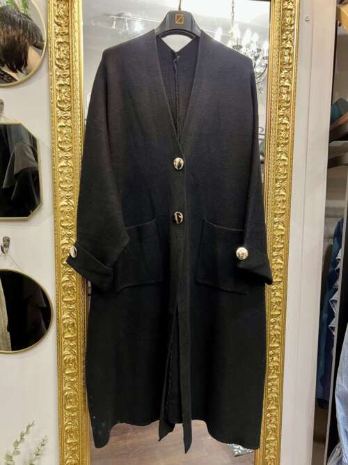 Cappottino in Maglia Nero