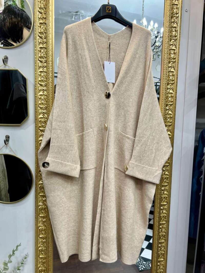 Cappottino in Maglia Beige