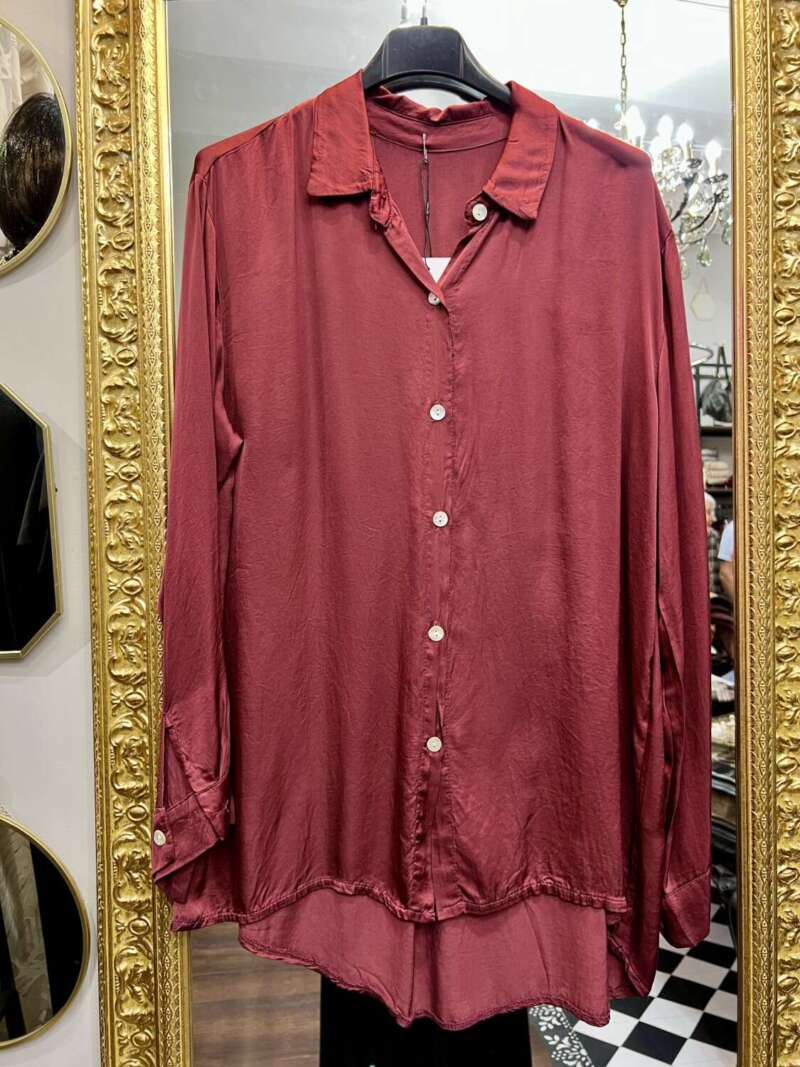 Camicia in Viscosa Bordeaux