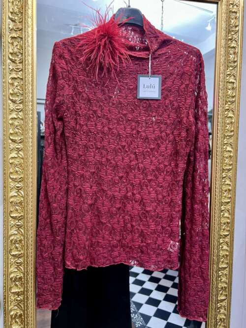 Maglia in Pizzo Bordeaux