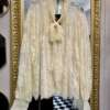 Camicia in Pizzo con fiocco Panna