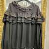 Blusa con Volant Nera