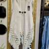 Poncho con Frange Bianco