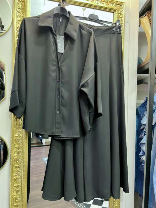 Coordinato Blusa e Pantapalazzo Nero