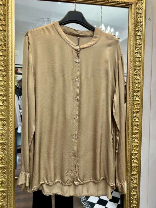 Camicia in Viscosa Camel