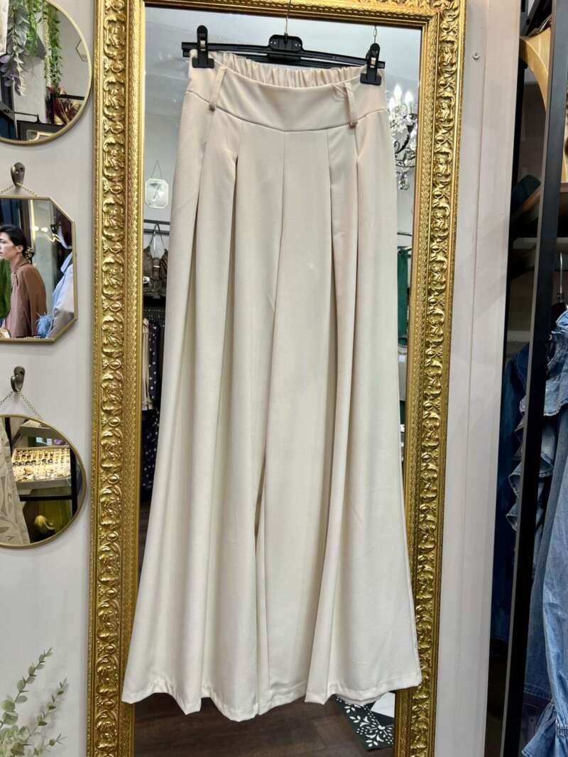 Pantaloni Doppia Pinces Panna