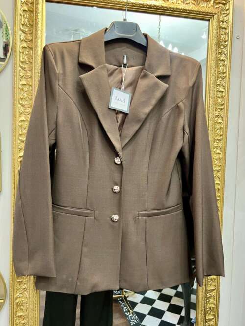 Blazer Bottoni Oro Cioccolato