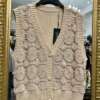 Gilet Crochet Beige