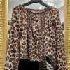 Blusa Scollo a Barca Leopardata