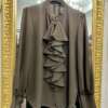 Camicia in Chiffon con Rouches Cioccolato