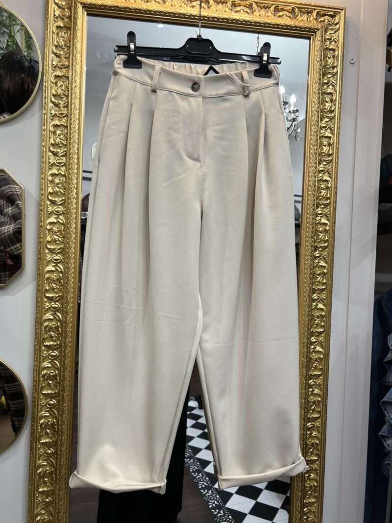 Pantaloni a Ovetto Panna