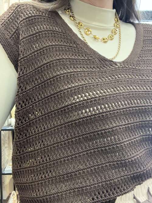 Alternative view of Gilet in filo Marrone