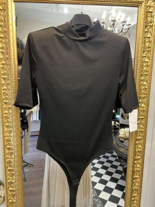 Body in licra spallina Nero