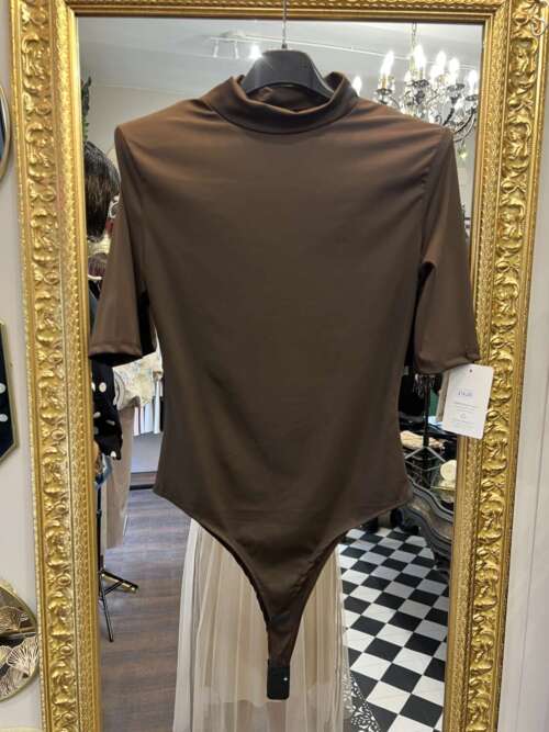 Body in licra spallina Marrone