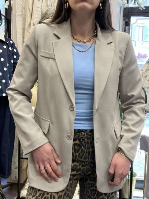 Blazer monopetto Fango