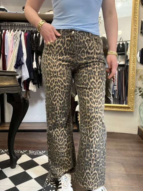 Jeans wide leg Leopardato