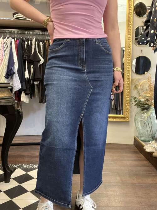 Gonna longuette in jeans