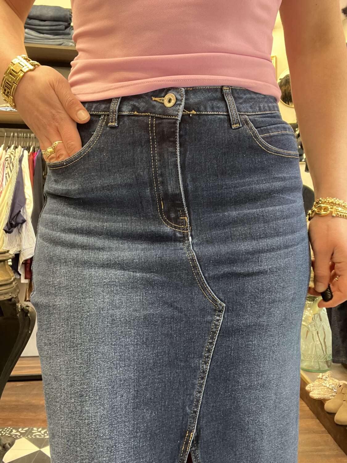 Gonna longuette in jeans - immagine 3