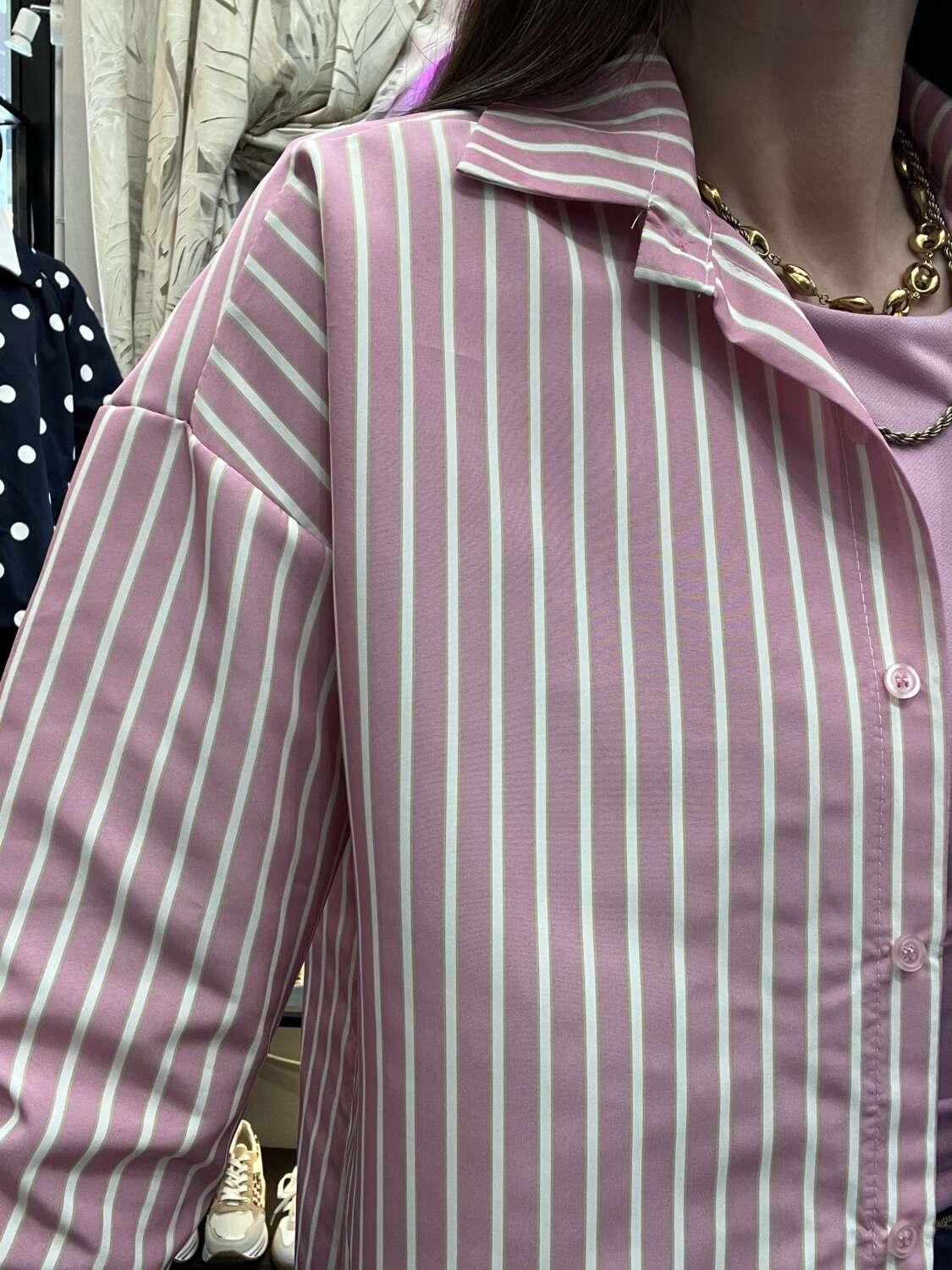 Camicia gessata Rosa - immagine 2