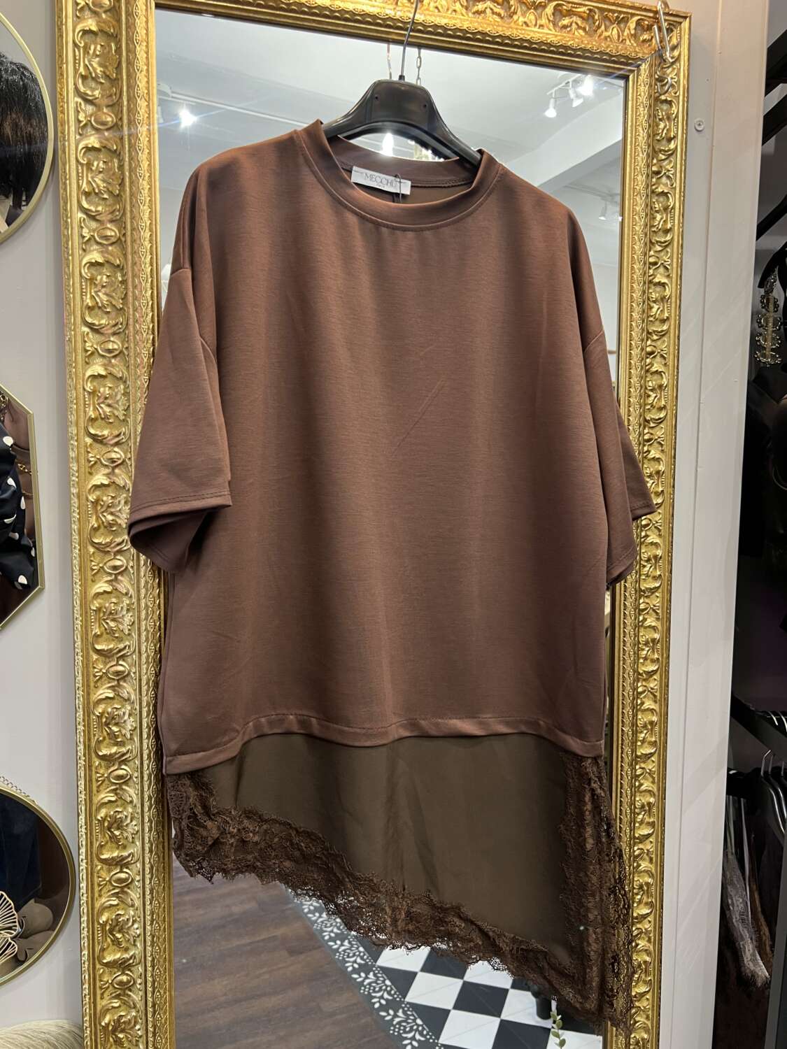 Coordinato asimmetrico pizzo Marrone - immagine 2