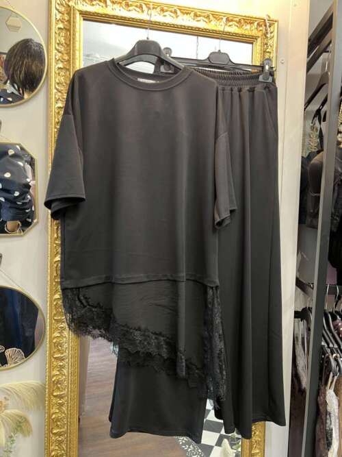 Coordinato asimmetrico pizzo Nero