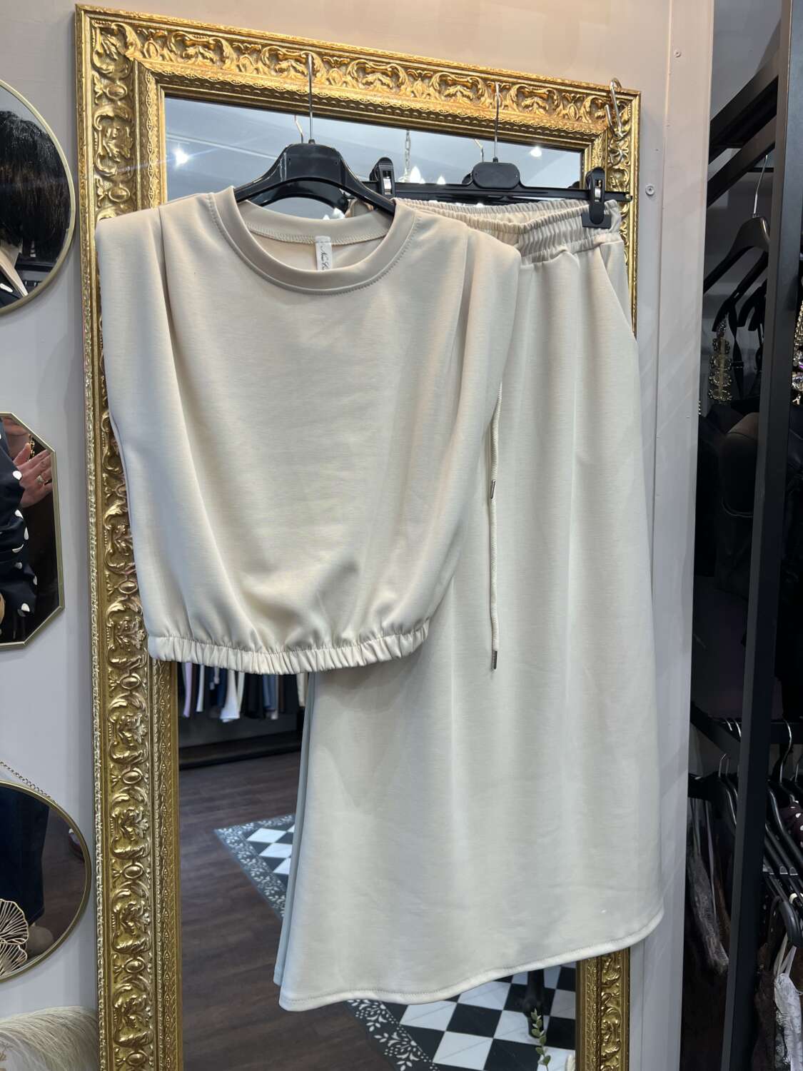 Coordinato gonna in felpa Beige